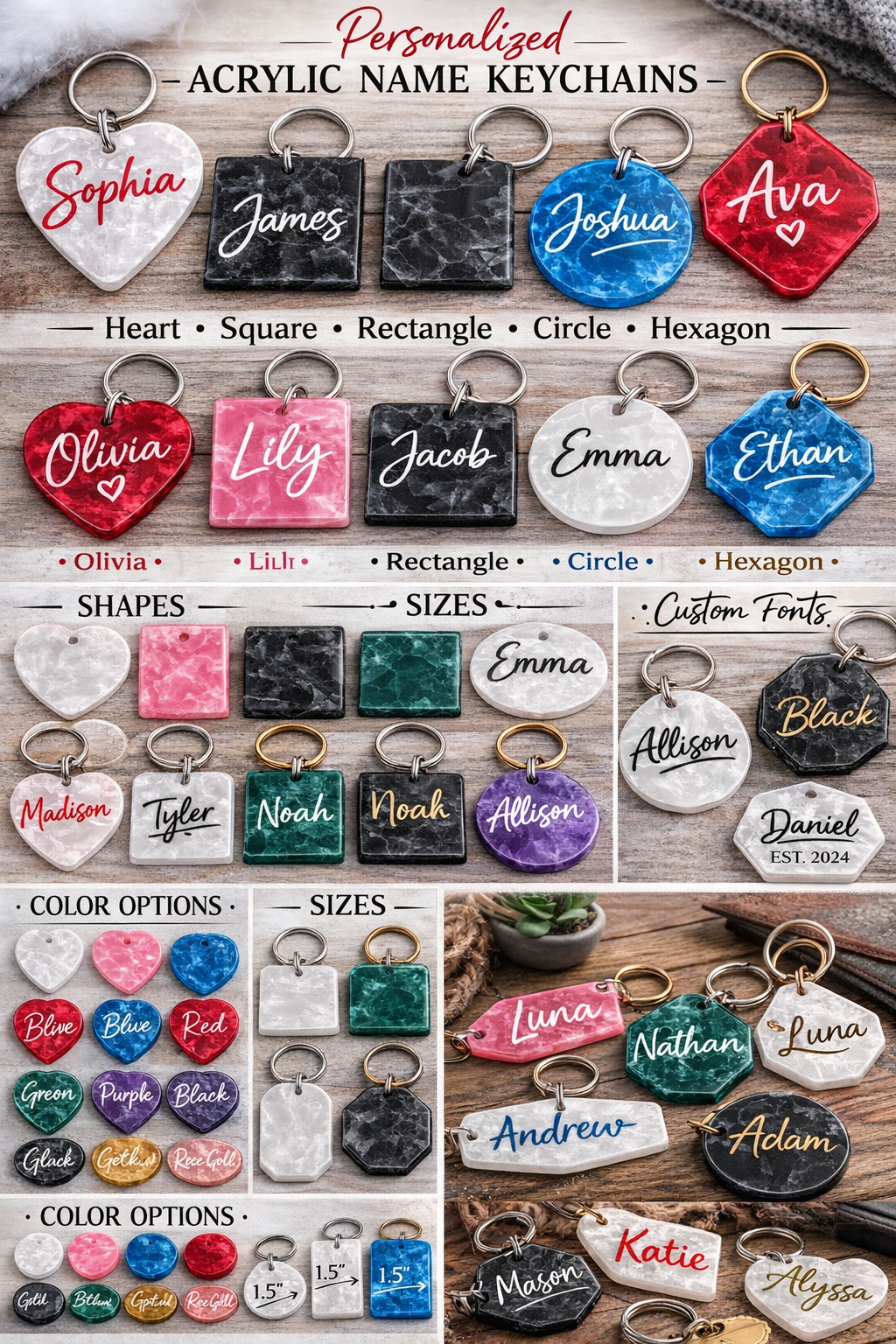 Acrylic Rectangle Keychain