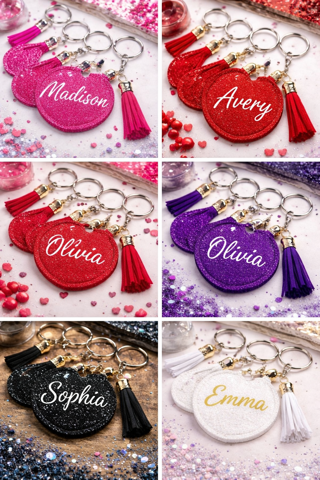 Purple round keychains