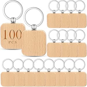 Square wooden keychains