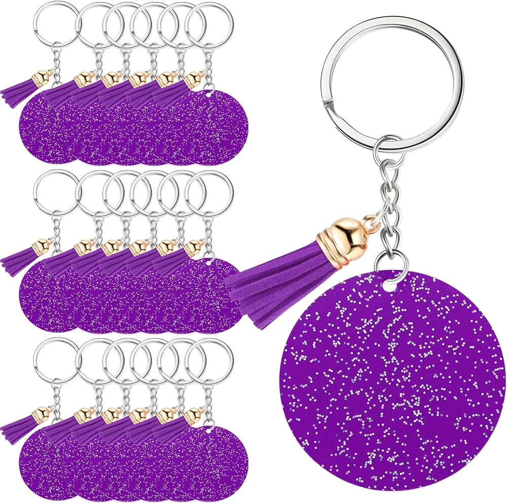 Purple round keychains