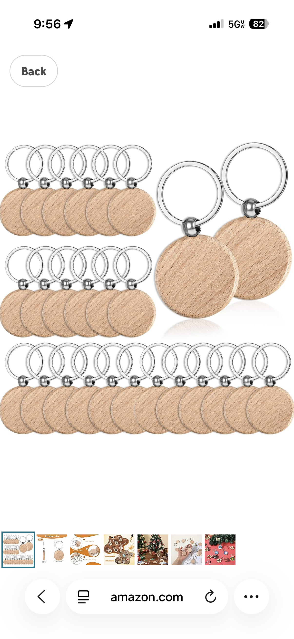 Wooden circle keychain
